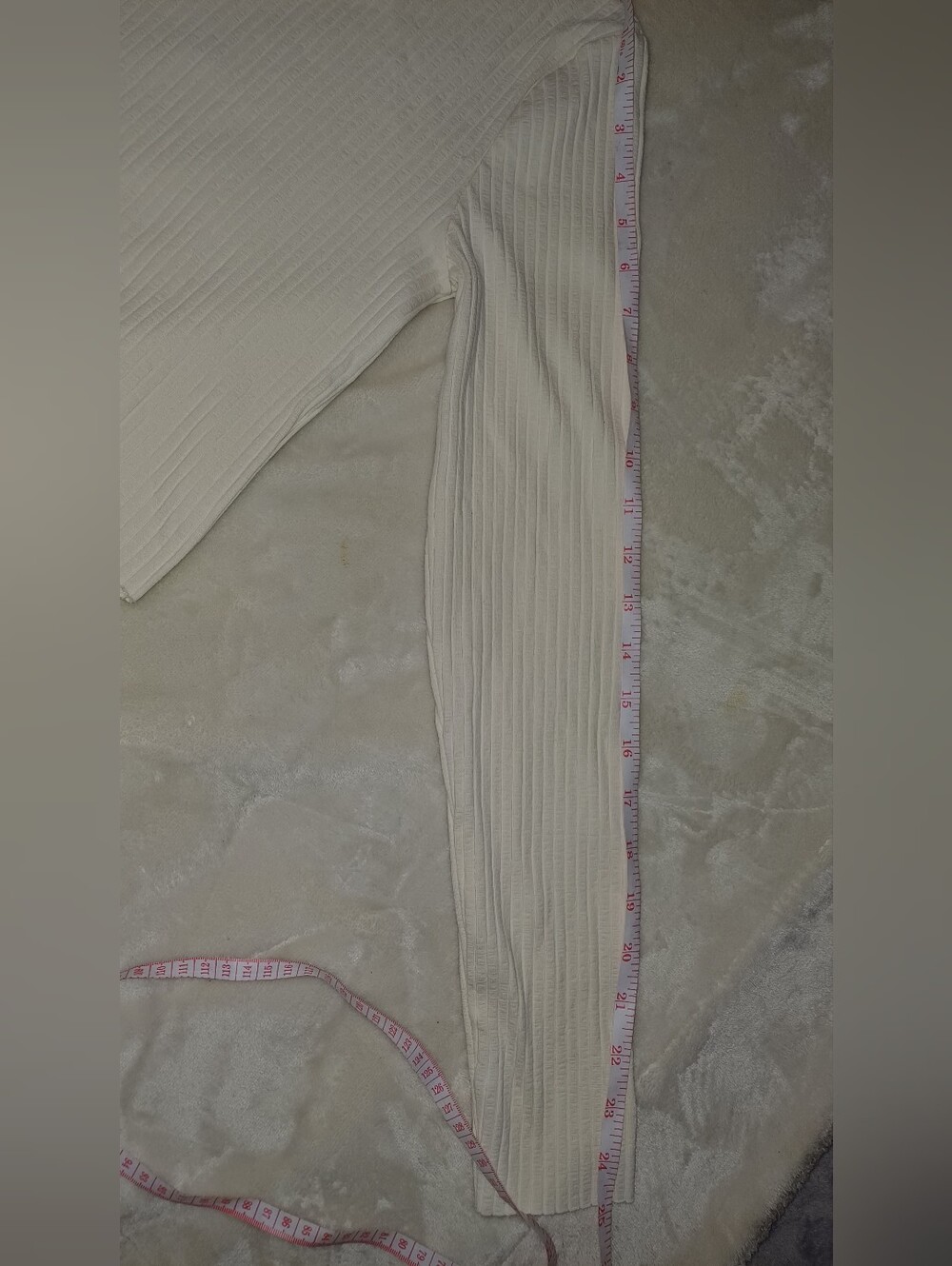 ZARA Ribbed Turtleneck Crop Sweater/Or Long Sleeve Top Cream Size L NWT - Picture 6 of 10
